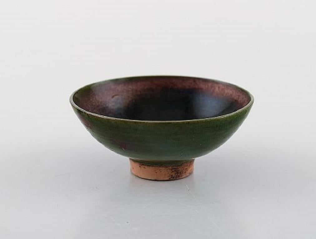 Sven Hofverberg Swedish Ceramist, Three Unique Bowls, 1980s In Good Condition In Copenhagen, DK