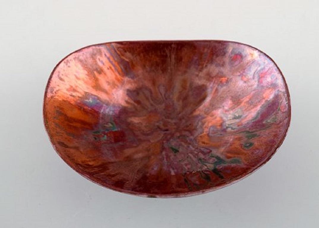 Late 20th Century Sven Hofverberg Swedish Ceramist, Two Unique Glazed Ceramic Bowls For Sale