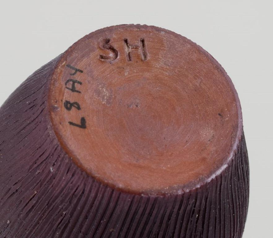Ceramica Sven Hofverberg, ceramista svedese. Due vasi di ceramica unici. Smalto multicolore in vendita