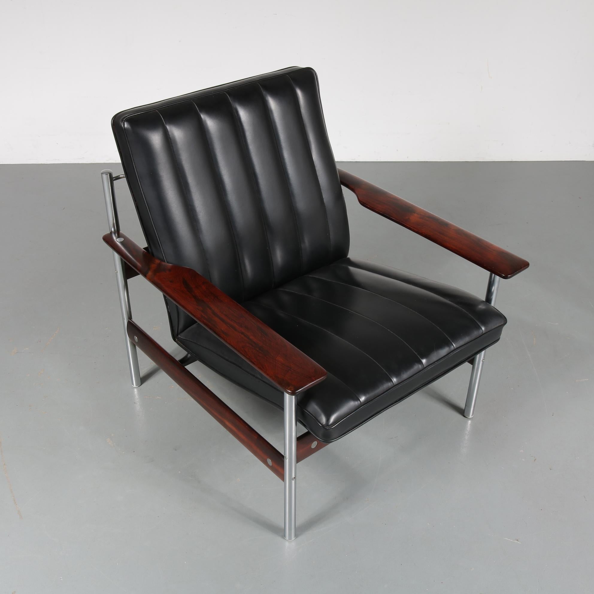 Mid-Century Modern Sven Ivar Dysthe 1001 AF Original Lounge Chair for Dokka Möbler, Norway, 1959