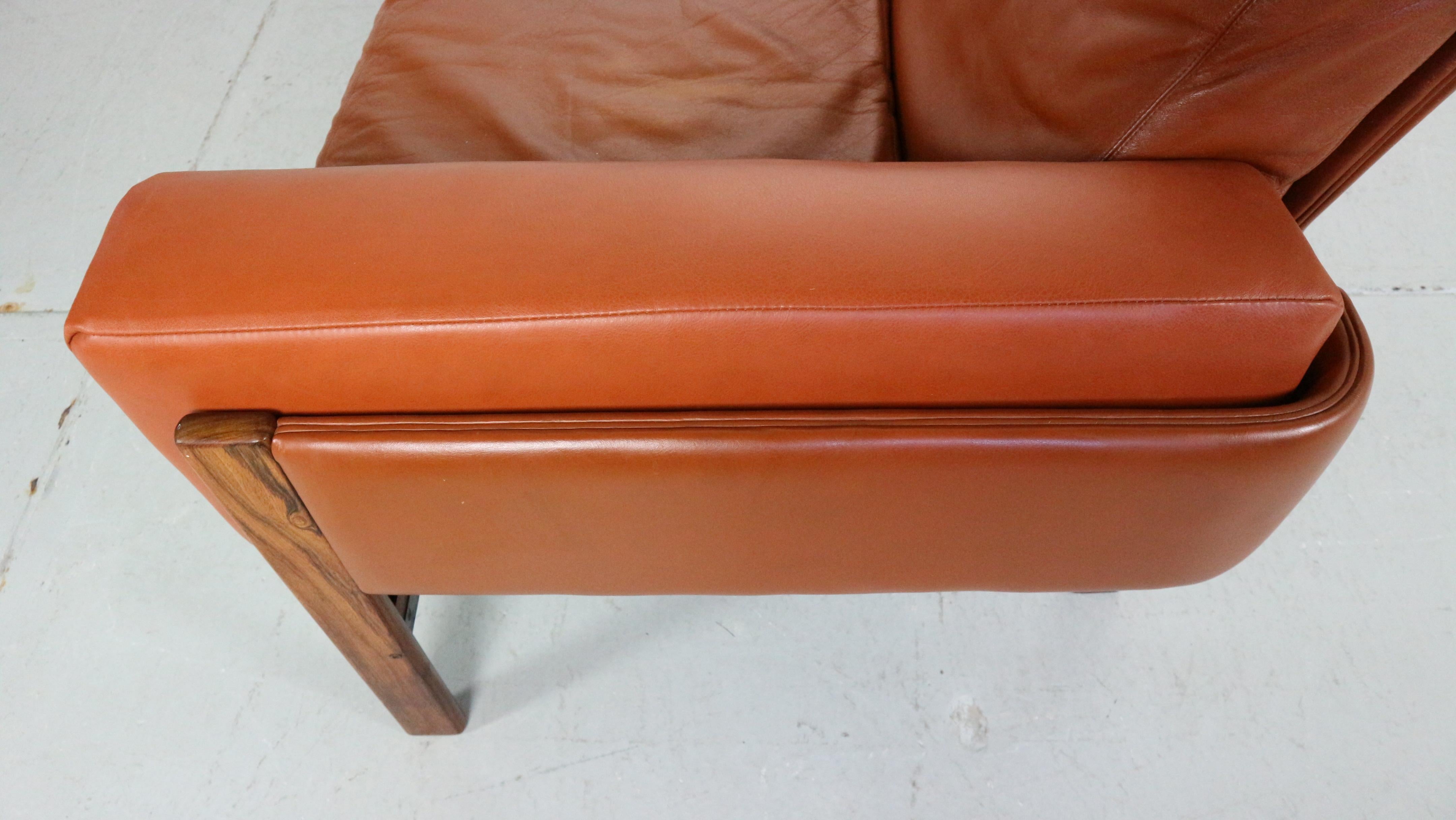 Sven Ivar Dysthe  4-Seater Congac Leather Sofa for Dokka Møbler, 1960's Norway 6