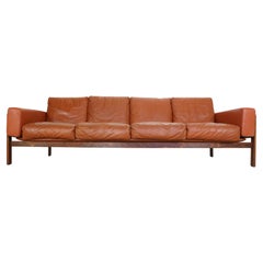 Sven Ivar Dysthe 4-Seater Congac Leather Sofa for Dokka Møbler, 1960's Norway