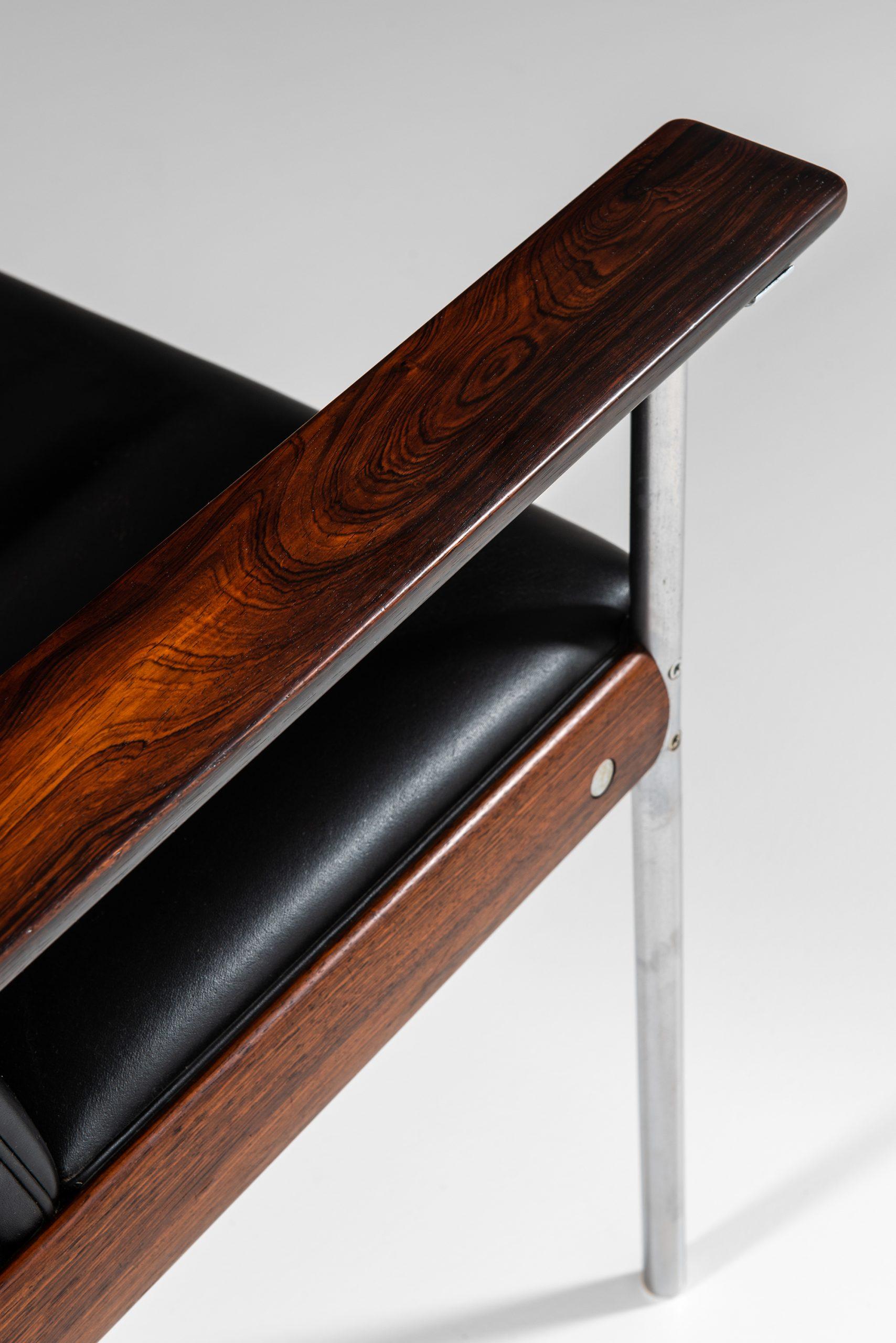 Steel Sven Ivar Dysthe Armchairs Model 1001 Produced by Dokka Møbler in Norway