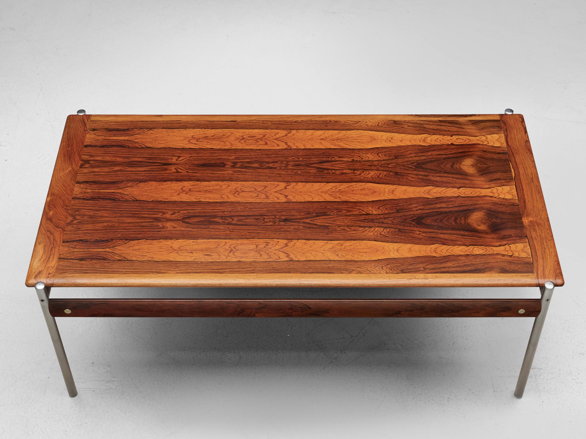 Steel Sven Ivar Dysthe Coffee Table in Rosewood