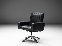 Sven Ivar Dysthe Desk Chair in Black Leather