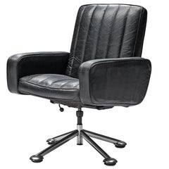 Sven Ivar Dysthe Desk Chair in Black Leather