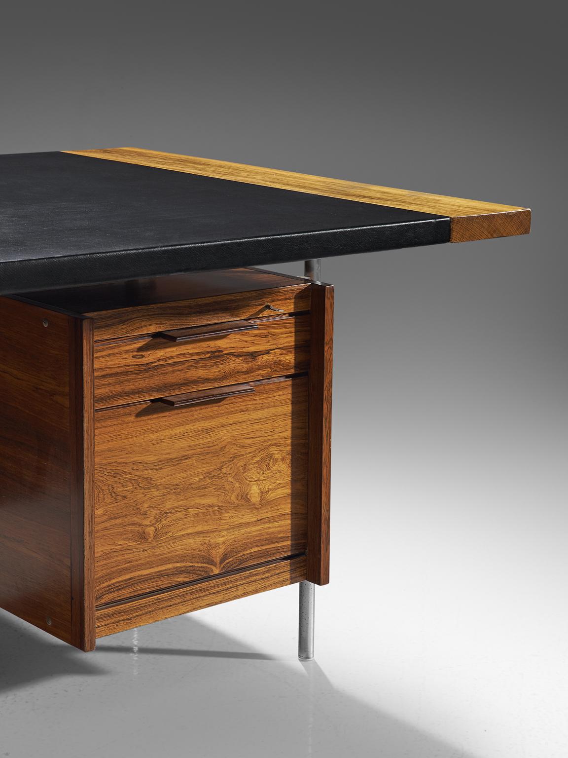 Sven Ivar Dysthe Executive Desk with Steel and Rosewood 1