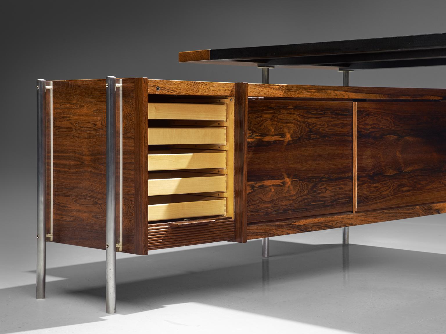 Sven Ivar Dysthe Executive Desk with Steel and Rosewood 2