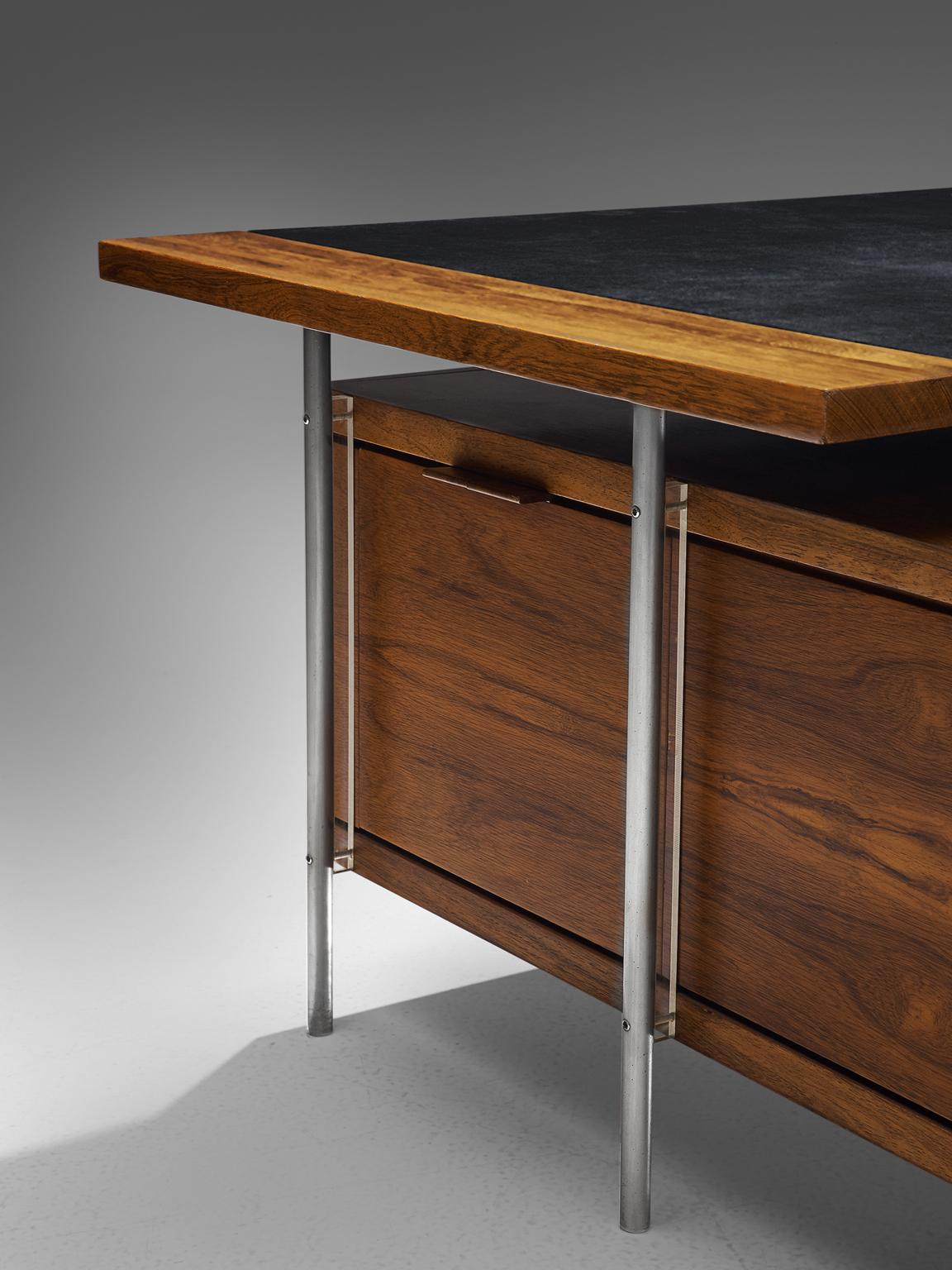 Sven Ivar Dysthe Executive Desk with Steel and Rosewood 3