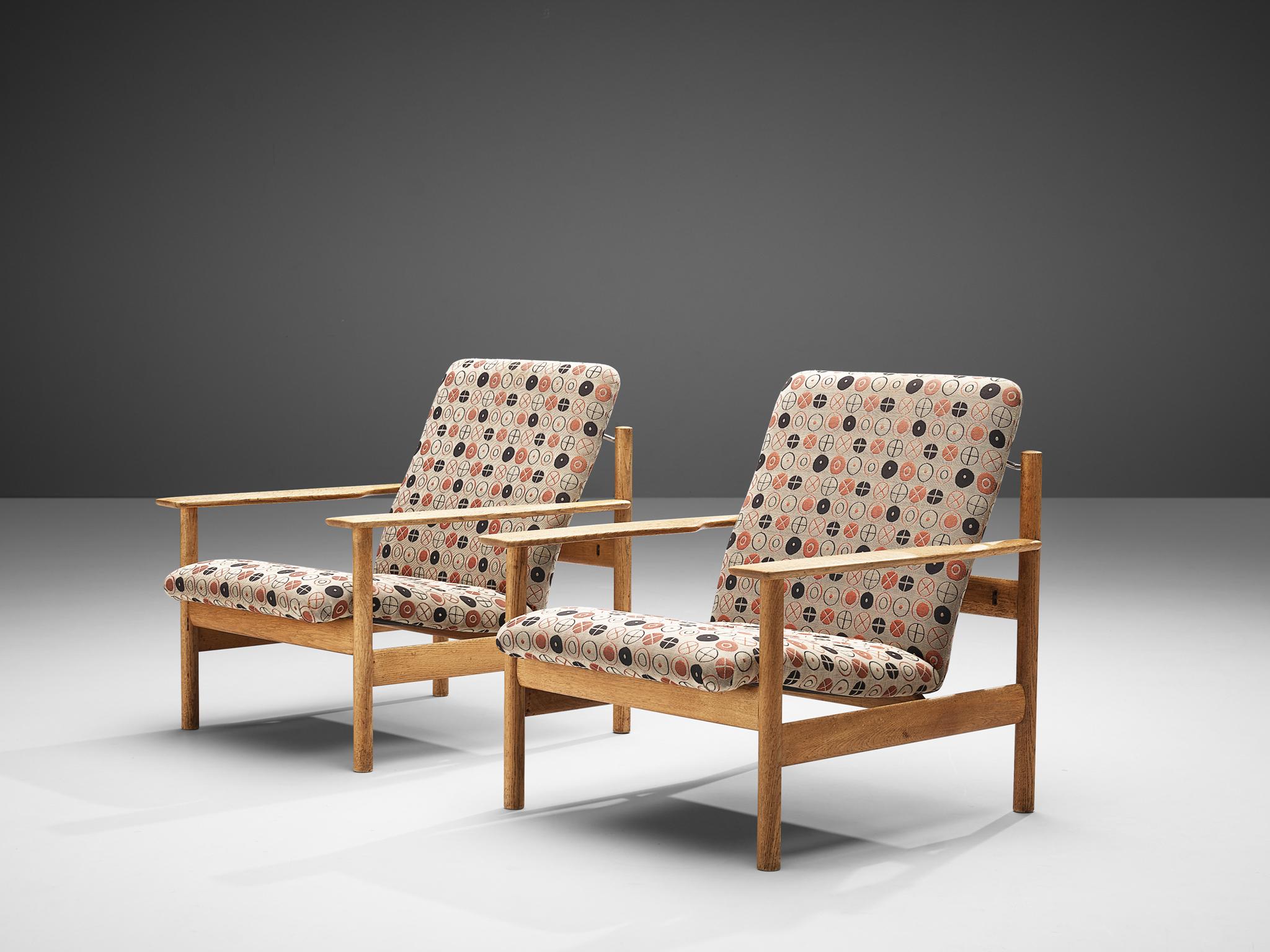 Fabric Sven Ivar Dysthe for Dokka Møbler Pair of Lounge Chairs in Charles&Ray Eames Fab