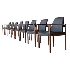 Sven Ivar Dysthe large set of armchairs rosewood Dokka Mobler Norway 1960