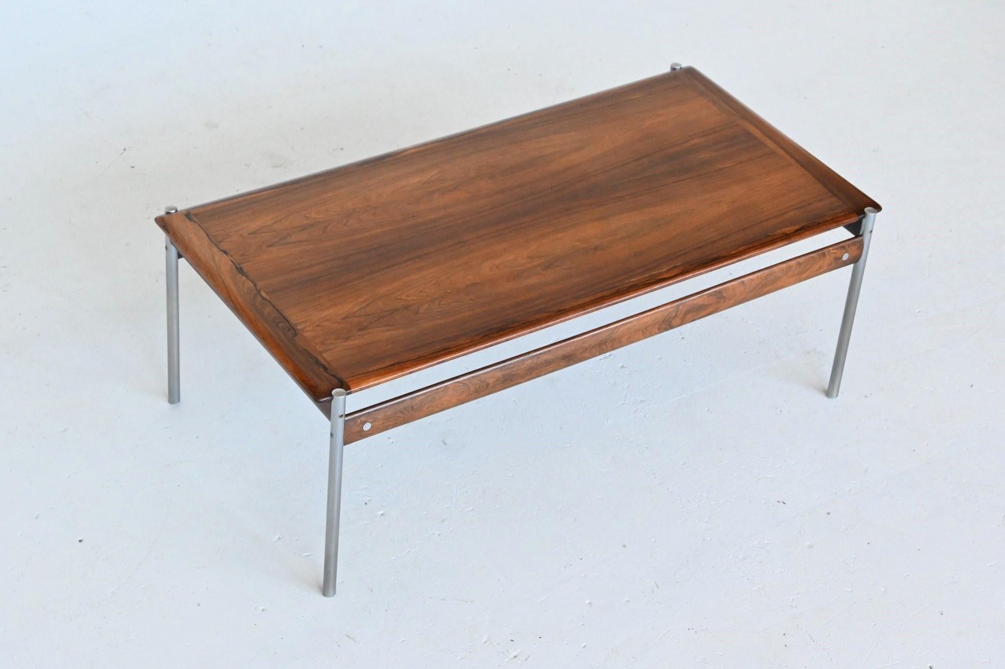 Sven Ivar Dysthe Model 1001 Rosewood Coffee Table Dokka Mobler, Norway, 1959 4