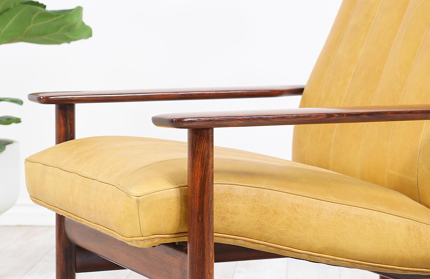 Sven Ivar Dysthe Model-1001 Rosewood and Leather Lounge Chair for Dokka Møbler 2