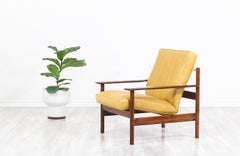 Sven Ivar Dysthe Model-1001 Rosewood and Leather Lounge Chair for Dokka Møbler