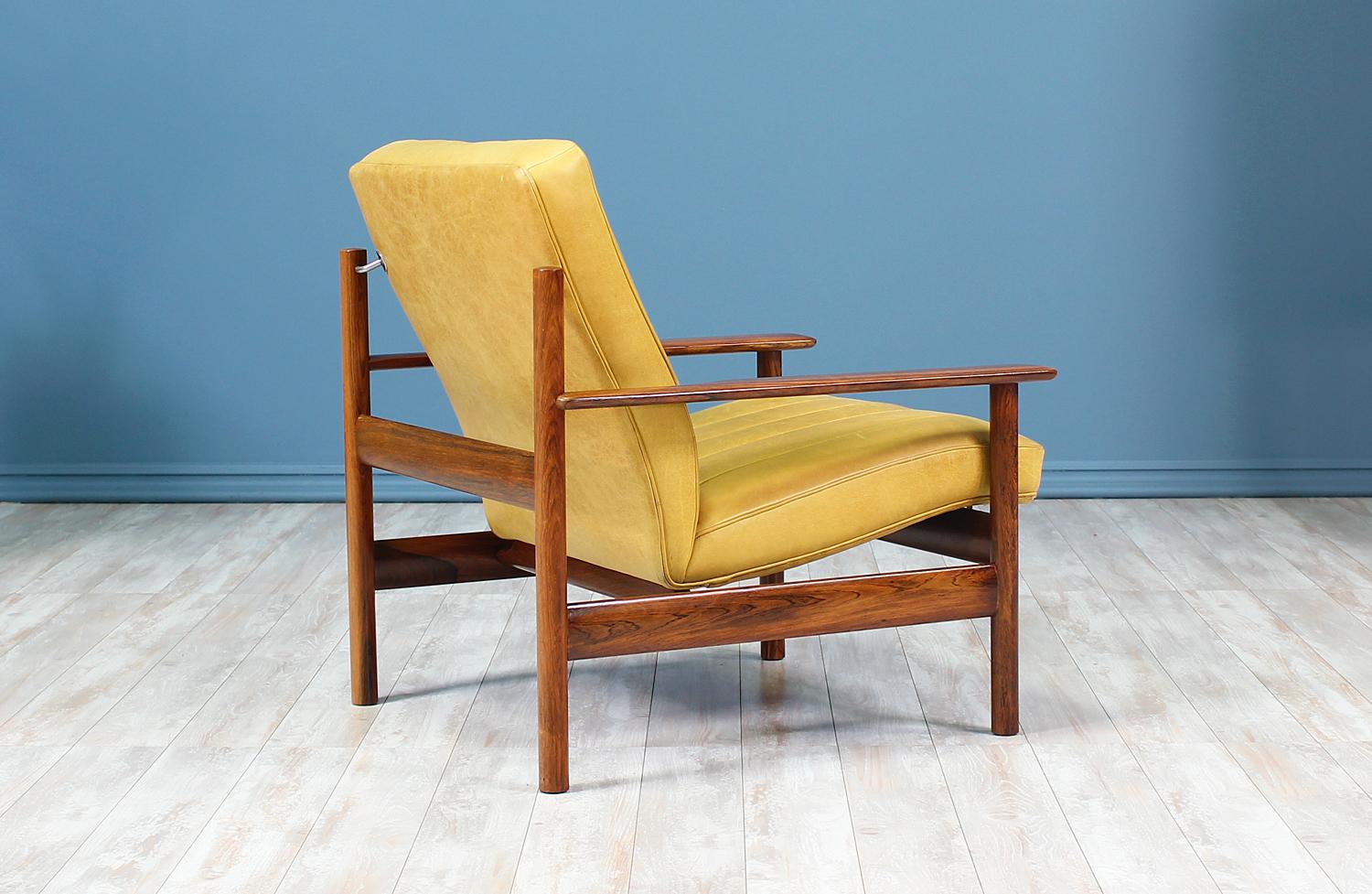 Mid-Century Modern Sven Ivar Dysthe Rosewood and Leather Lounge Chair for Dokka Møbler