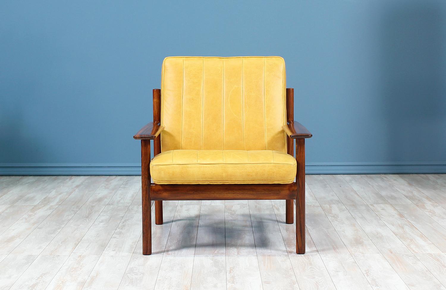 Norwegian Sven Ivar Dysthe Rosewood and Leather Lounge Chair for Dokka Møbler