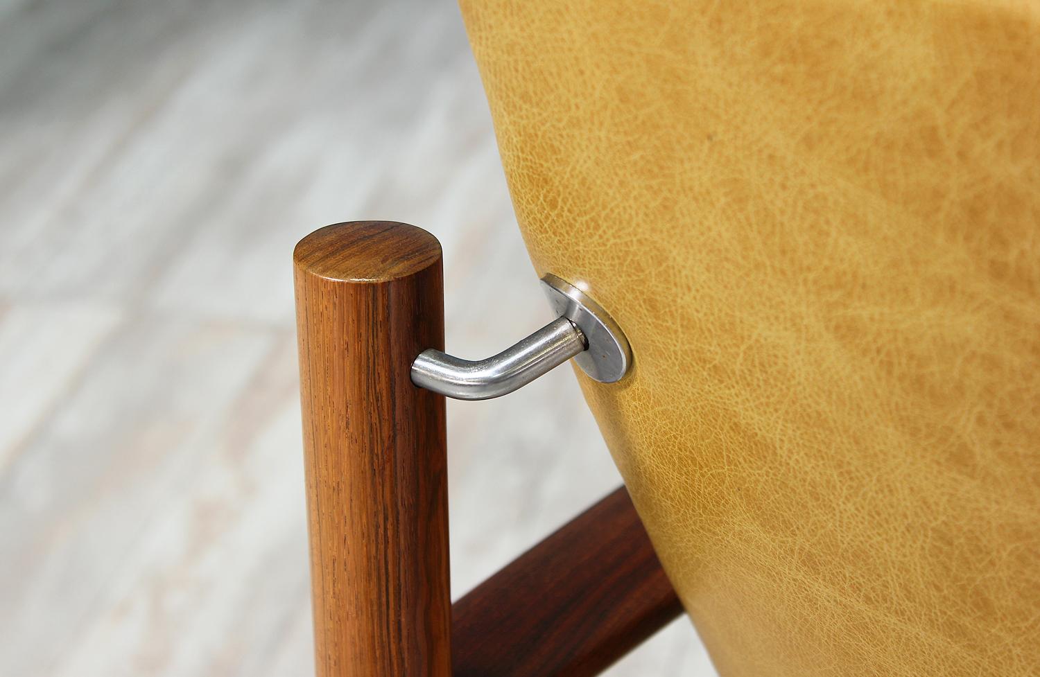 Mid-20th Century Sven Ivar Dysthe Rosewood and Leather Lounge Chair for Dokka Møbler
