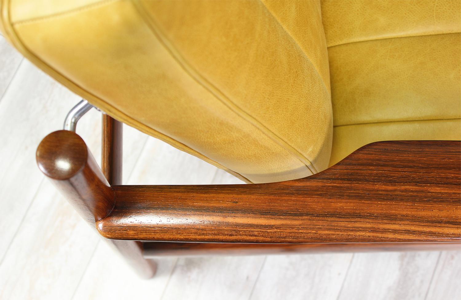 Sven Ivar Dysthe Rosewood and Leather Lounge Chair for Dokka Møbler 1