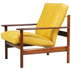 Sven Ivar Dysthe Rosewood and Leather Lounge Chair for Dokka Møbler