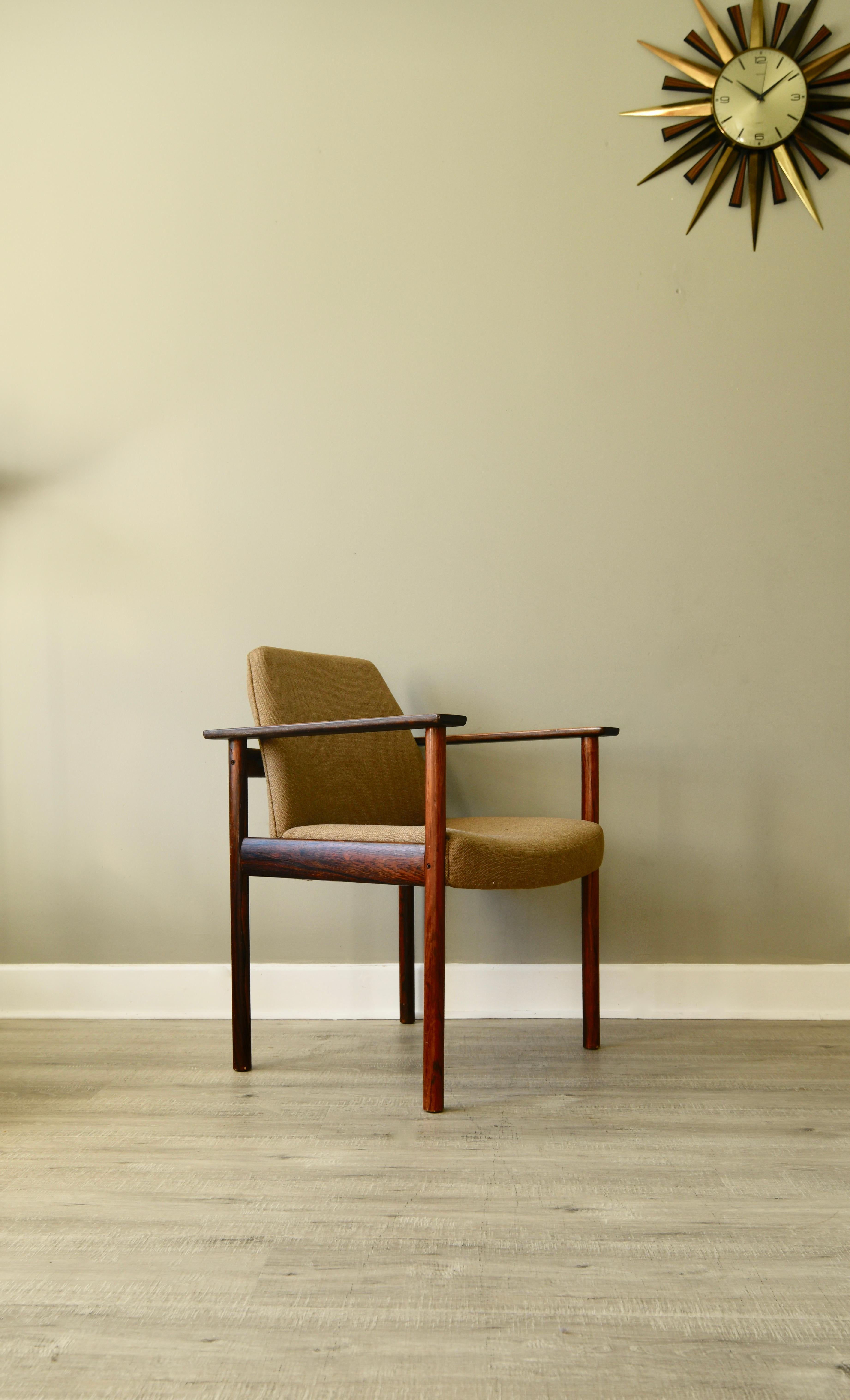 Sven Ivar Dysthe Rosewood Armchair for Dokka Mobler In Good Condition In everton lymington, GB