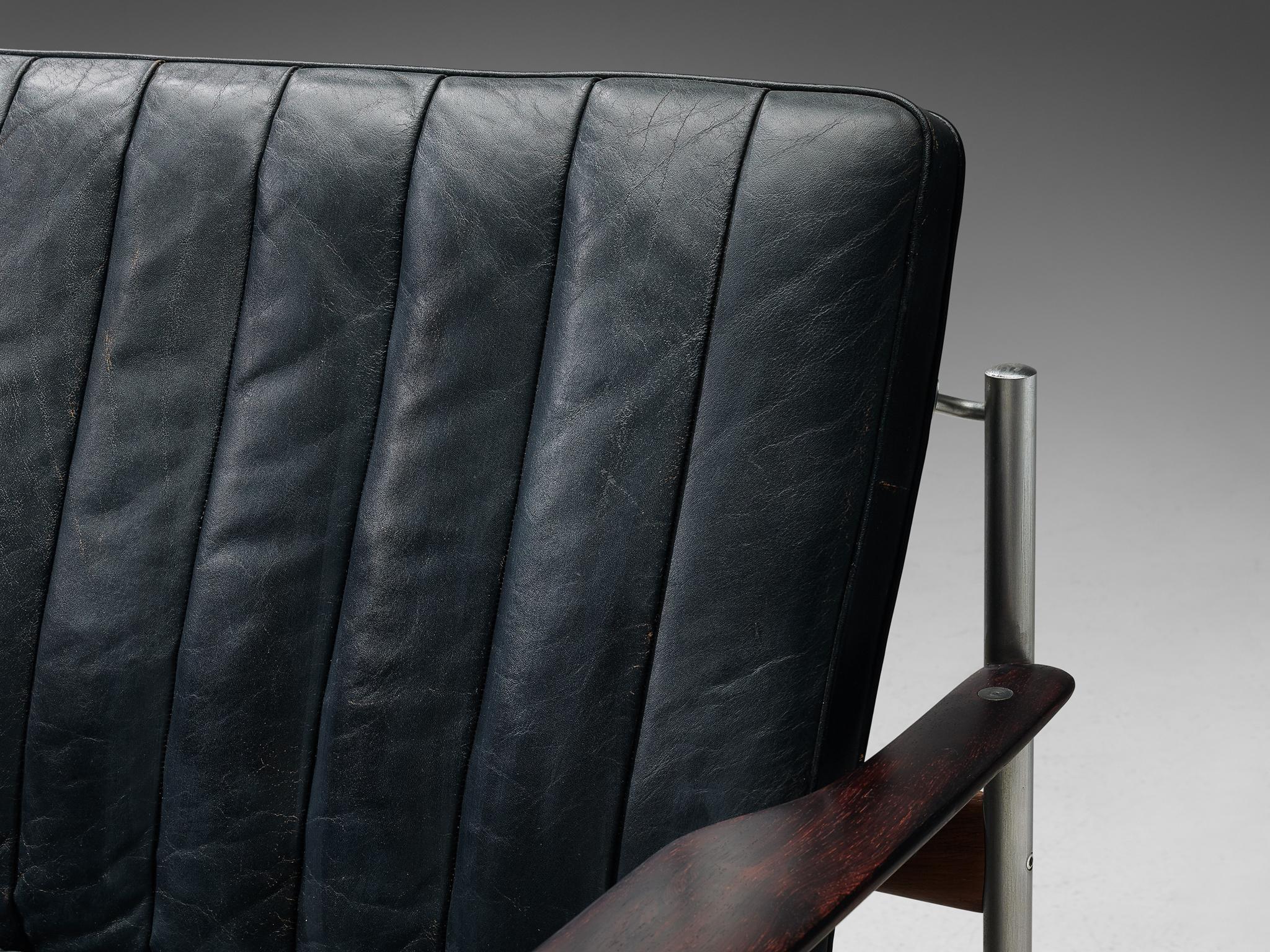 Sven Ivar Dysthe Sofa ''1001'' für Dokka aus schwarzem Leder 4