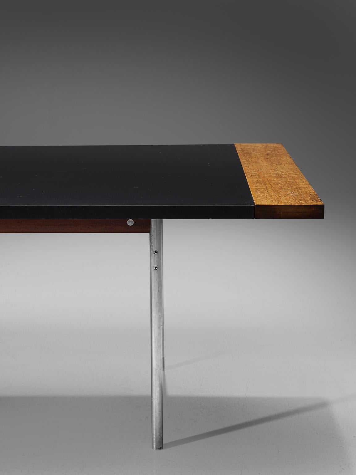 Norwegian Sven Ivar Dysthe Table in Rosewood and Black Leather