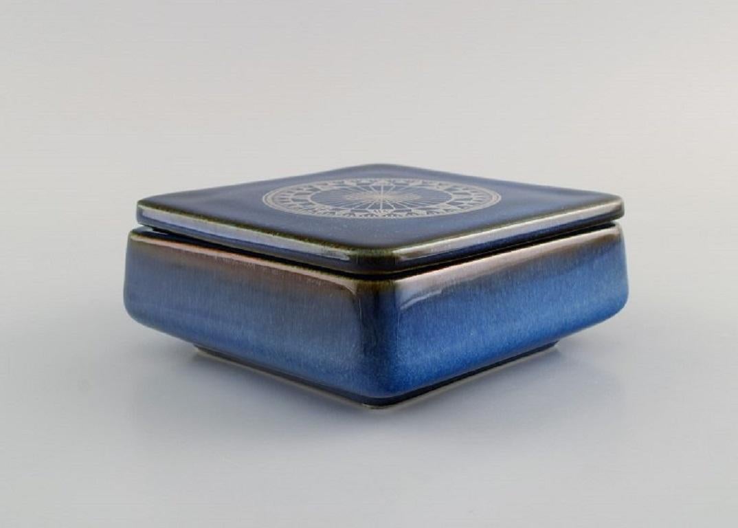 Scandinavian Modern Sven Jonson '1919-1989' Gustavsberg, Lagun Lidded Box in Glazed Stoneware For Sale