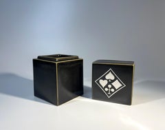 Sven Jonson pour Gustavsberg, Facett 7, Card Suit avec couvercle en céramique, années 1960