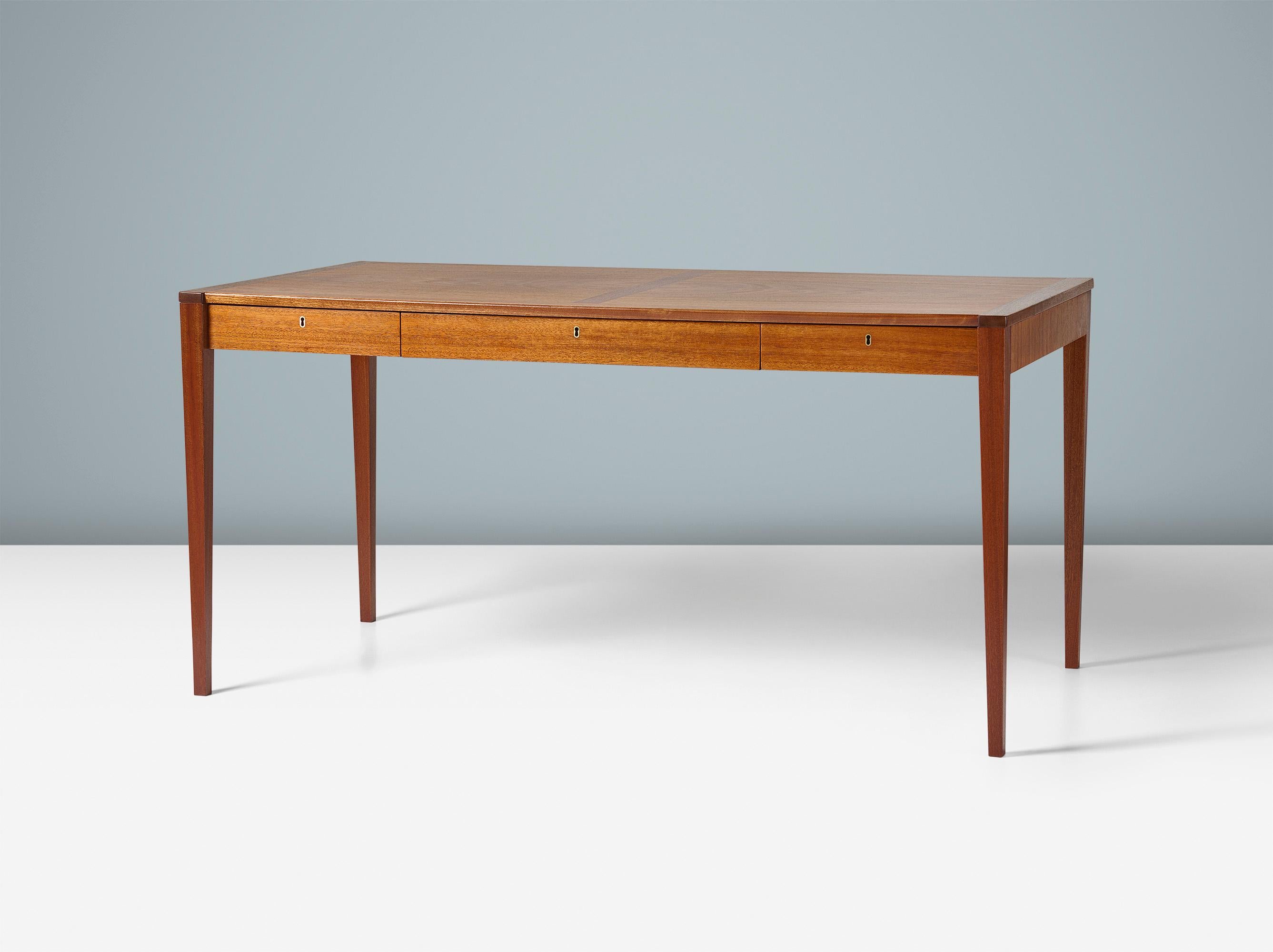 Sven Langkilde 1960er Jahre Dänischer Mahagoni-Schreibtisch im Angebot 5
