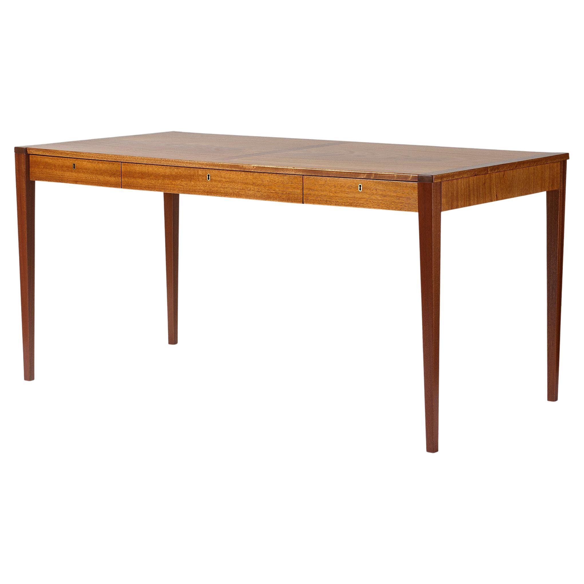 Sven Langkilde 1960er Jahre Dänischer Mahagoni-Schreibtisch im Angebot