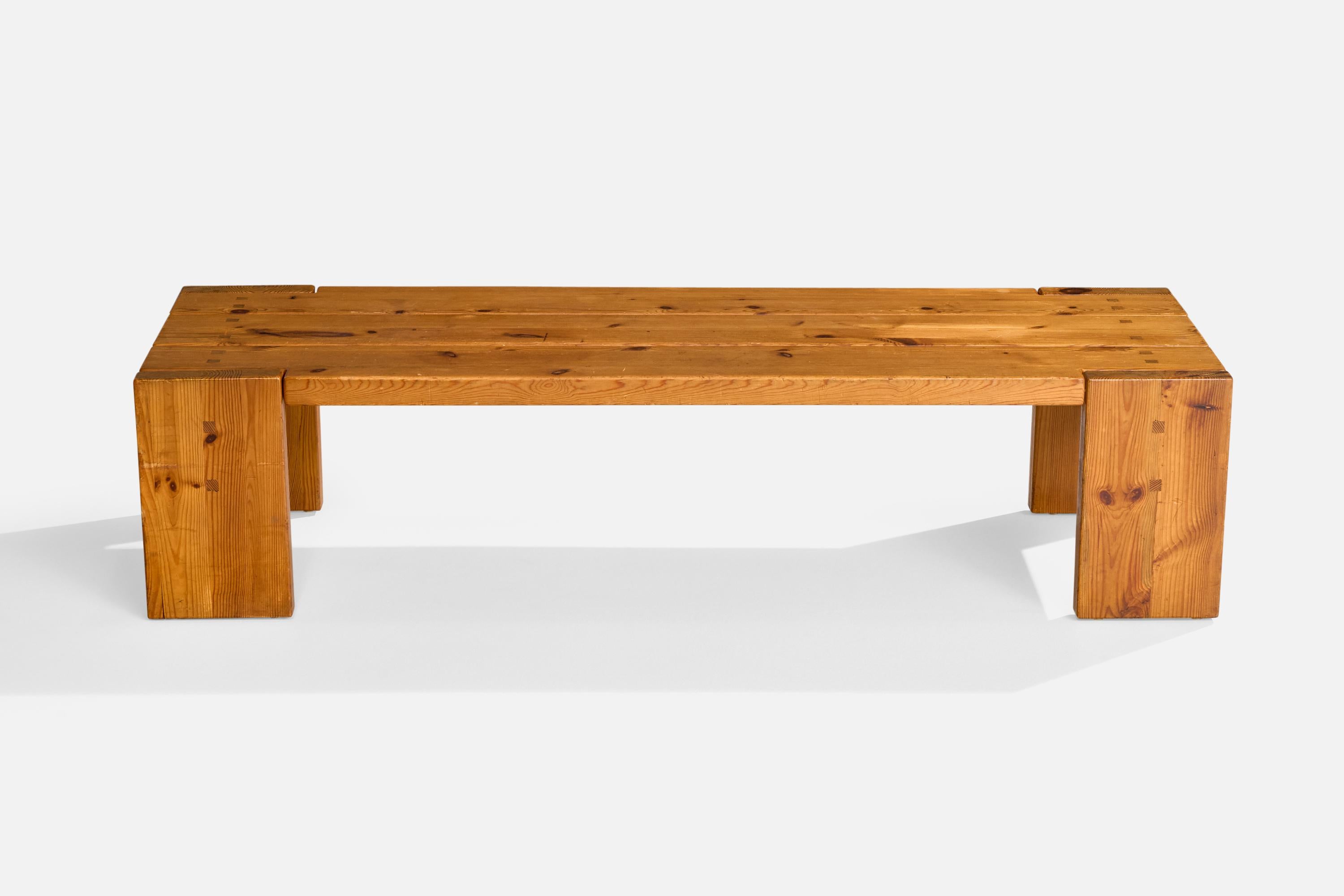 Mid-Century Modern Attribution Sven Larsson, banc, pin, Suède, années 1970 en vente