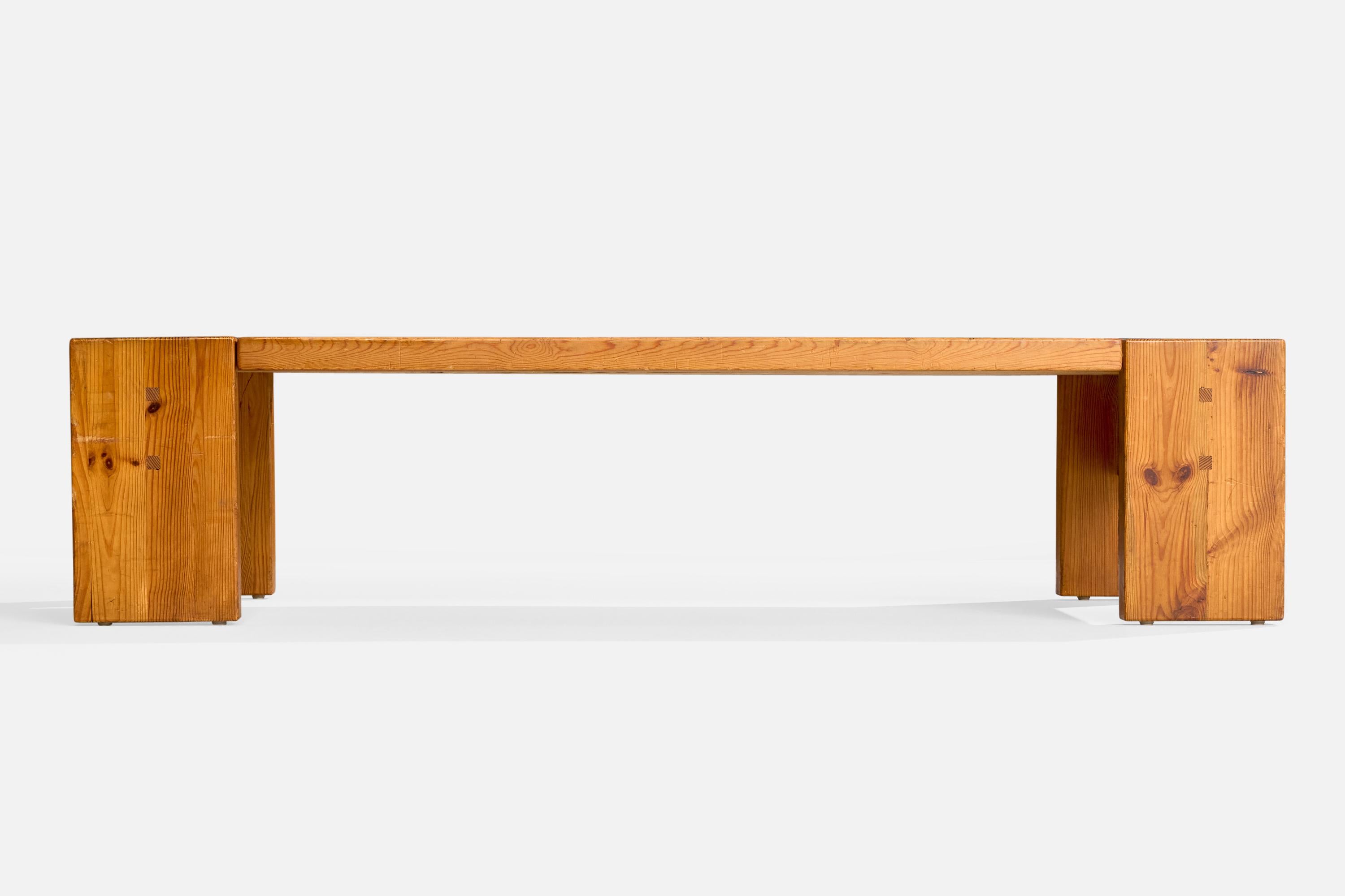 Suédois Attribution Sven Larsson, banc, pin, Suède, années 1970 en vente