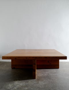 Table basse Sven Larsson en pin massif fabriquée en Suède:: 1970