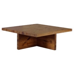 Sven Larsson Coffee Table in Solid Pine Produced in Sweden, 1970s