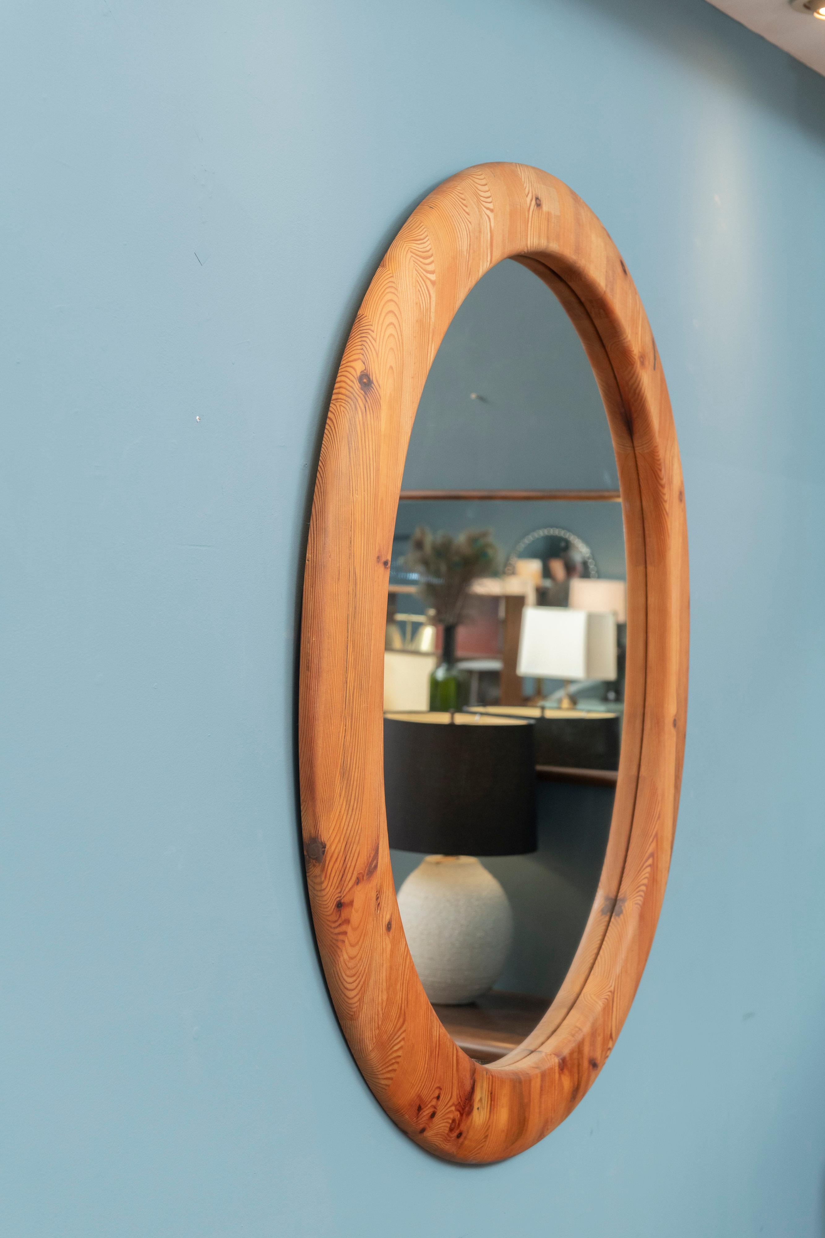 Sven Larsson Large Oval Wall Mirror and Bench For Sale 1