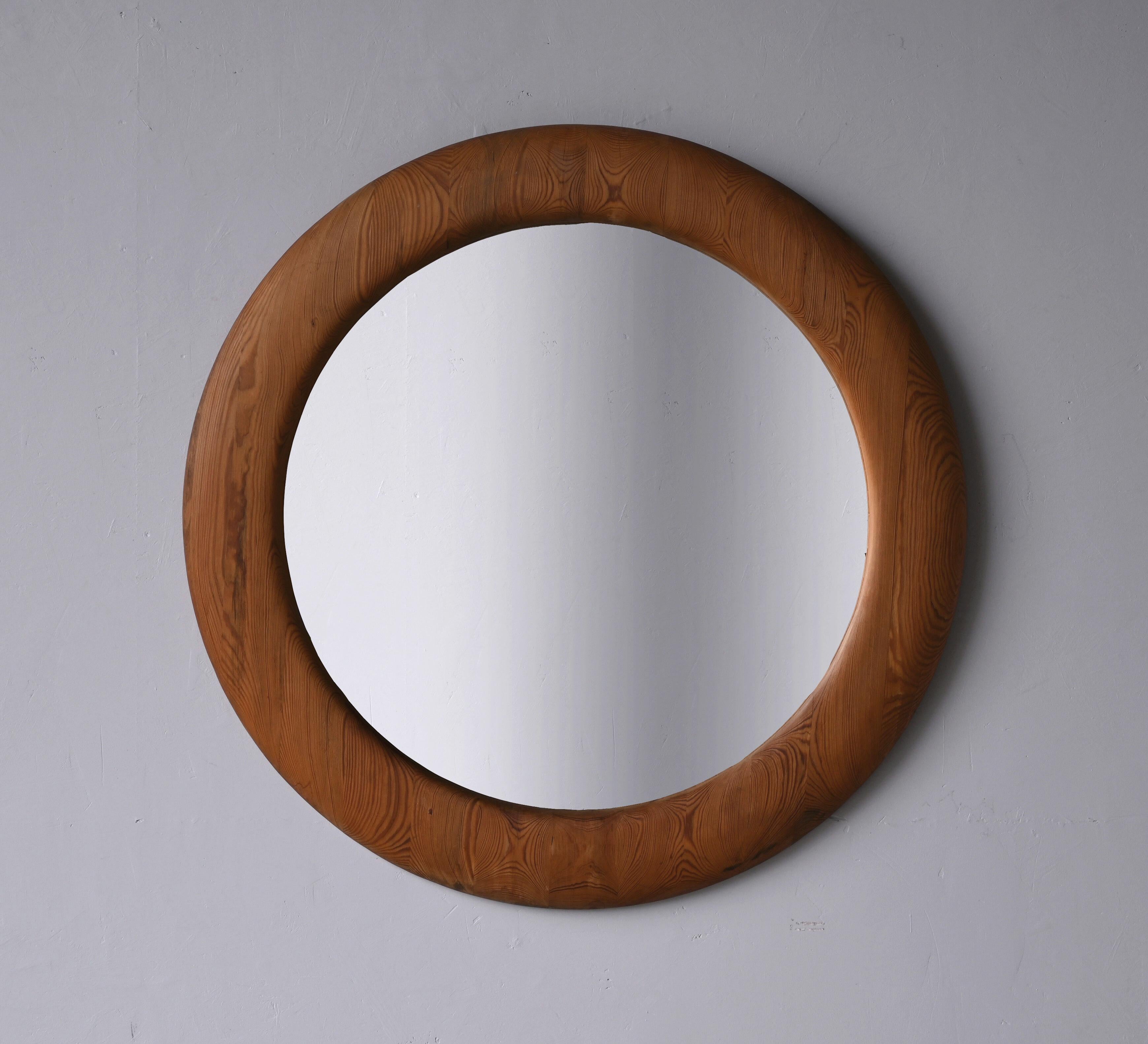 A very large wall mirror designed by Sven Larsson, manufactured by Sven Larsson Möbelshop, Sweden 1970s. Signed to the back.

Other designers working in a similar highly functional style include Axel Einar Hjorth, Roland Wilhelmsson, Pierre