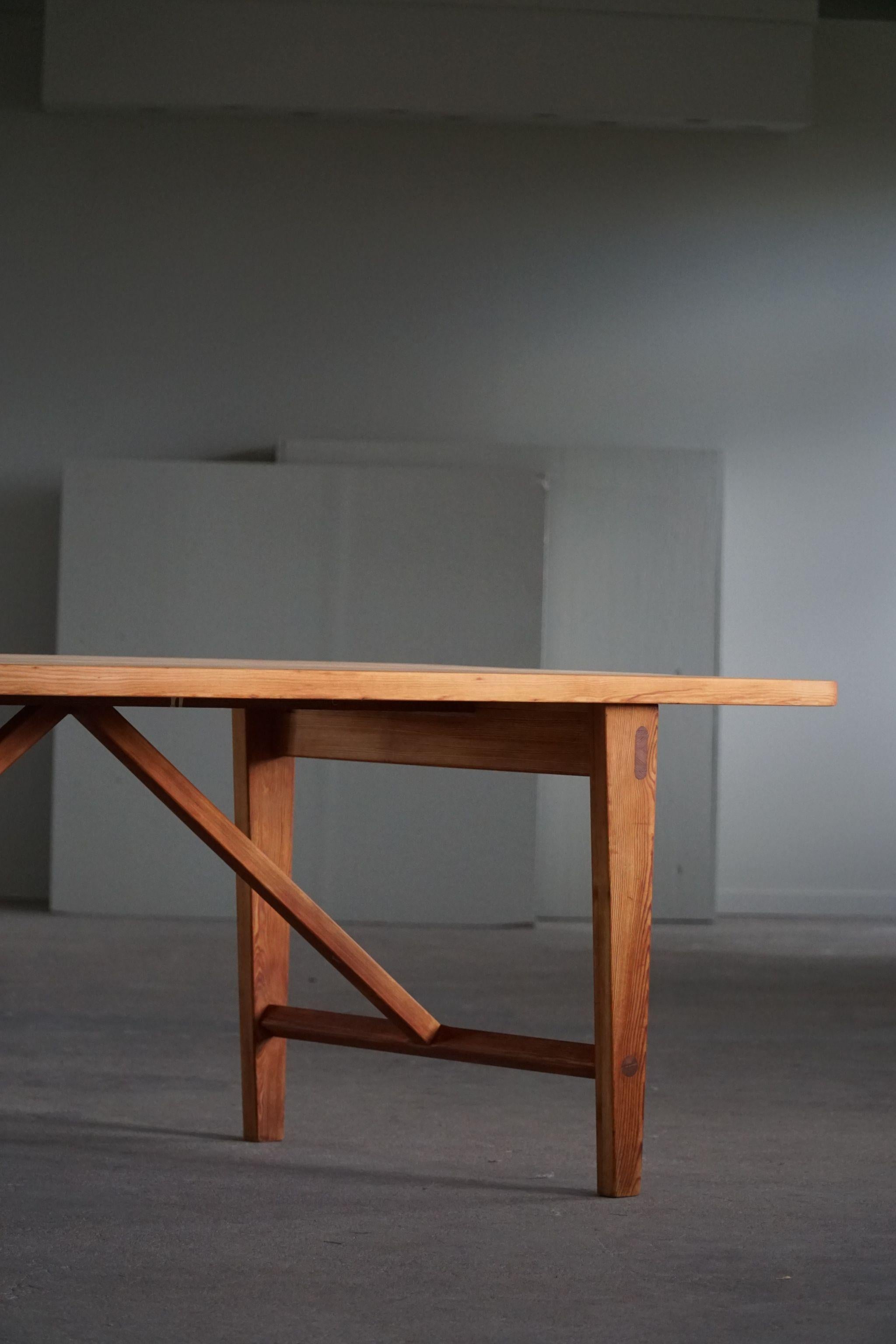 Sven Larsson, Rectangular Dining Table in Solid Pine, Swedish Modern, 1960s 7