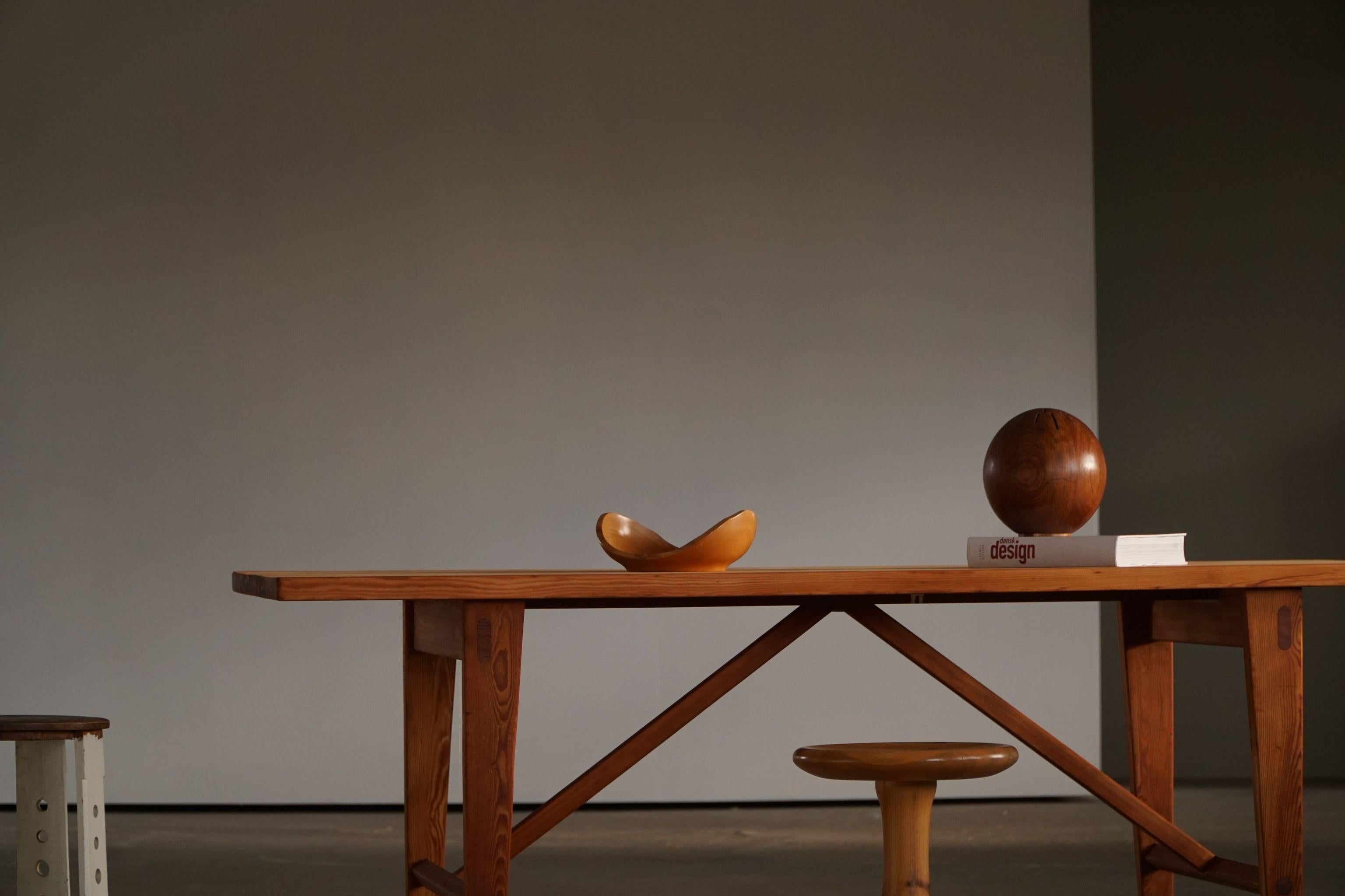 Sven Larsson, Rectangular Dining Table in Solid Pine, Swedish Modern, 1960s 11