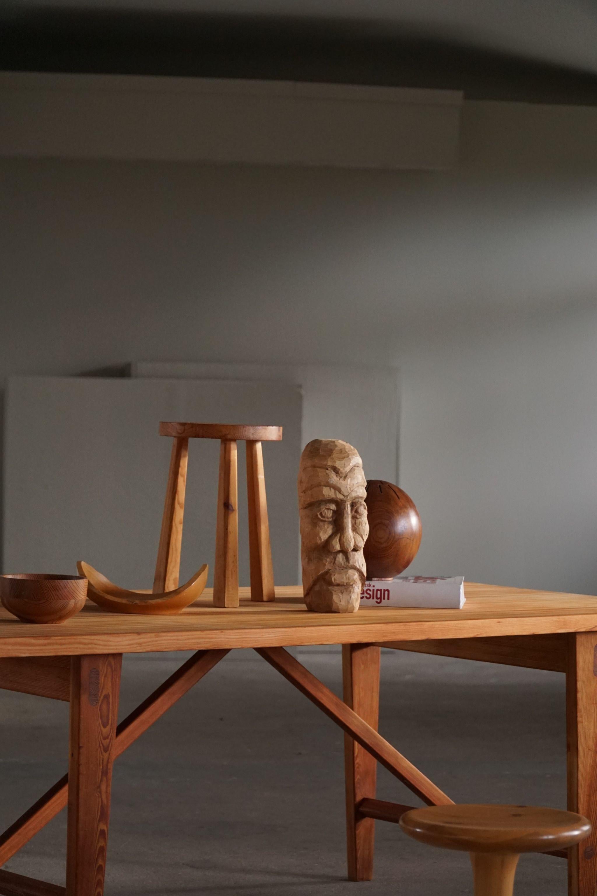 Sven Larsson, Rectangular Dining Table in Solid Pine, Swedish Modern, 1960s 4