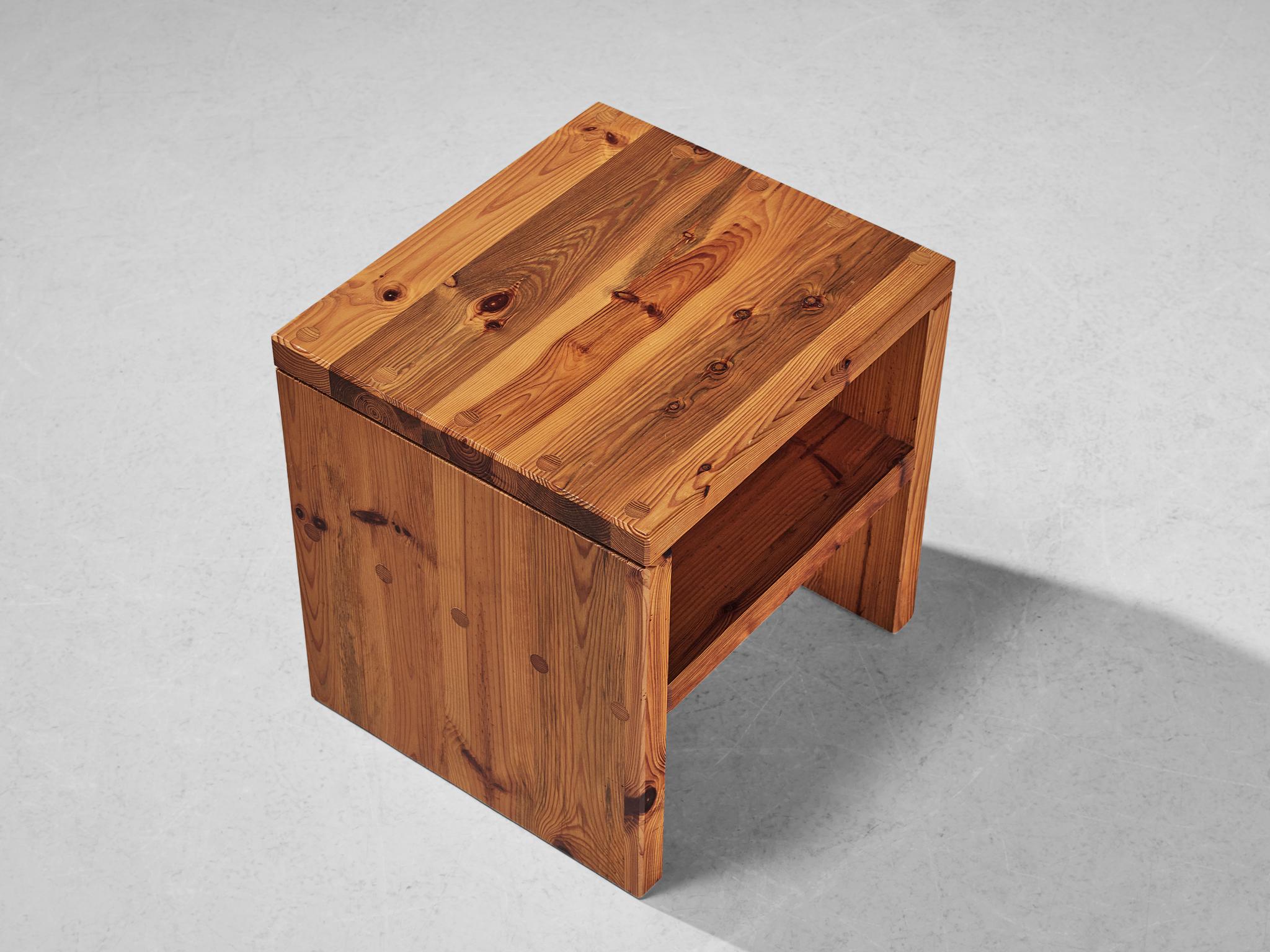 Late 20th Century Sven Larsson Side Table in Solid Pine For Sale