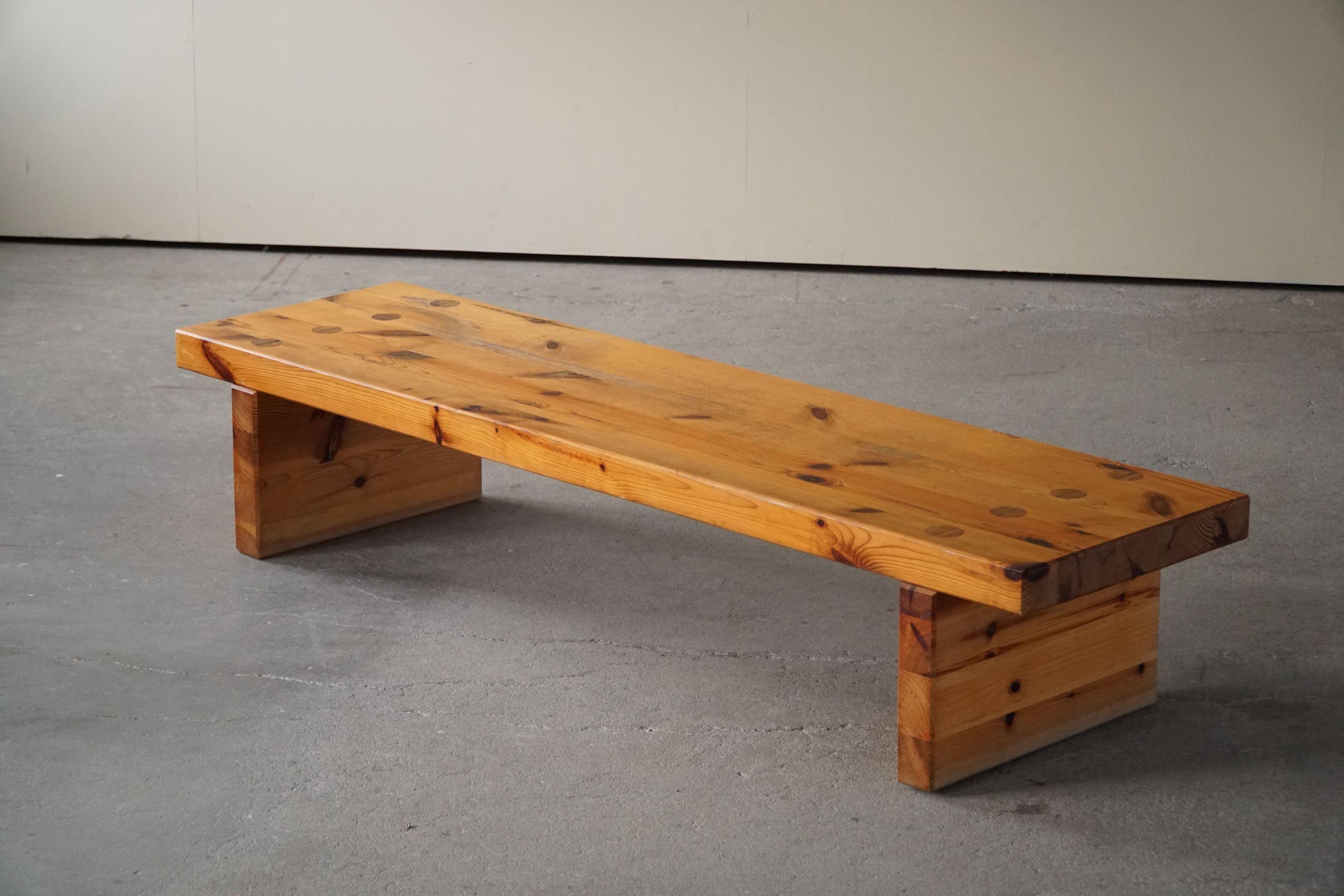Sven Larsson, Solid Pine Bench / Coffee Table, Swedish Modern, Made in 1970s 4