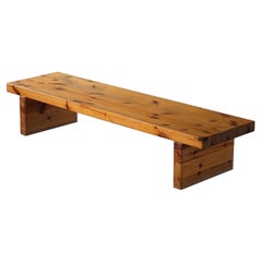 Sven Larsson, Solid Pine Bench / Coffee Table, Swedish Modern, Made in 1970s
