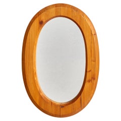Sven Larsson, Wall Mirror, Pine, Sweden, 1970s