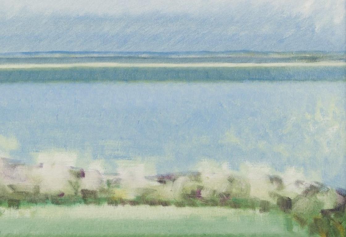Modern Sven Lignell, listed Swedish artist. Oil on canvas, modernist landscape