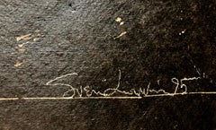 Large Mod Acrylic Painting on Tar Paper Tropical Abstract Modernist Master