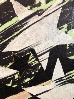 Großes abstraktes:: modernistisches Acryl-Gemälde im Pop-Art-Stil:: Star Burst