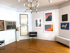 Sven Lukin Modernistischer Original-Siebdruck, gerahmt, 1969 Bright Modern Mid Century