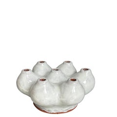 Candelabro Sven Lundqvist, ceramica bianca, design scandinavo, anni '70