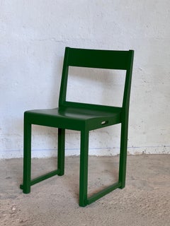Sven Markelius 6 Green restored 1932 stacking chairs Sweden