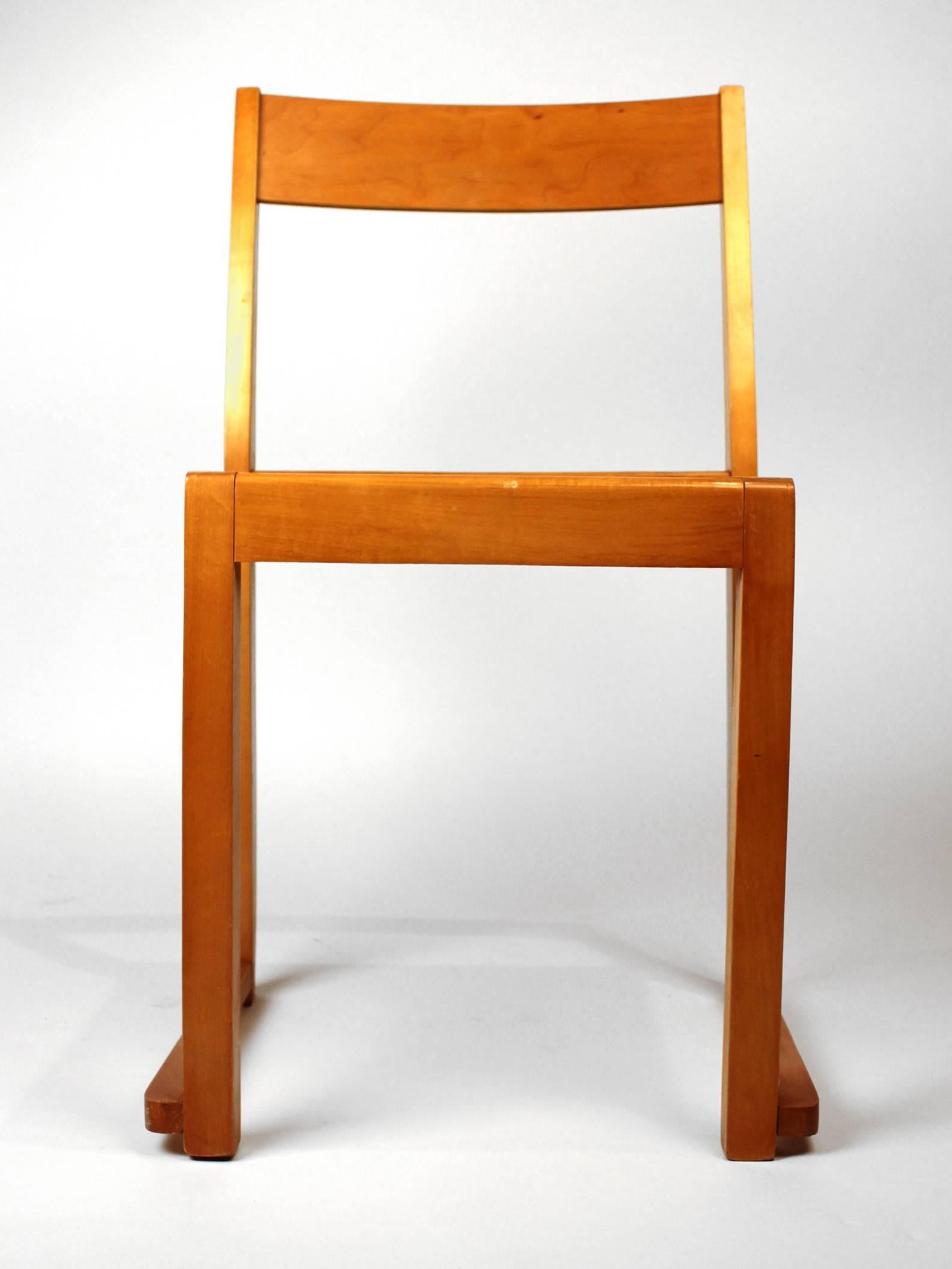 Sven Markelius Helsingborg Theater Birch Dining Chairs In Good Condition In Dallas, TX